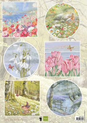 EWK1290 A4 one side paper -Marianne Design - SPRING WISHES - BUTTERFLIES
