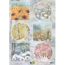 EWK1291  A4 one side paper -Marianne Design - SPRING WISHES - SWANS