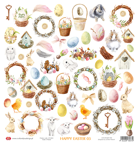 CP-HE03 One-sided paper-elements-Craft & You Design 30.5x30.5 Happy Easter 03