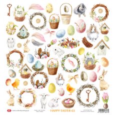 CP-HE03 One-sided paper-elements-Craft & You Design 30.5x30.5 Happy Easter 03