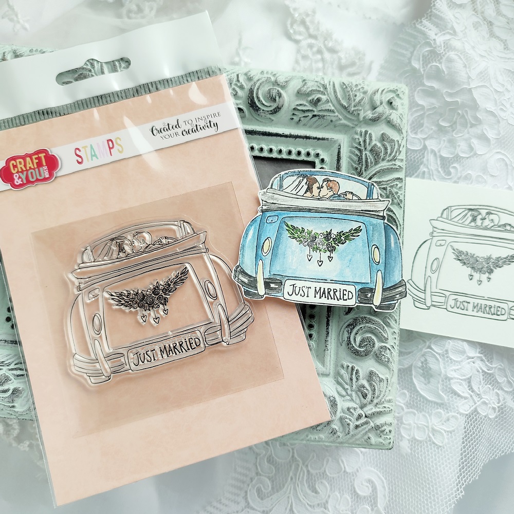 CS020 Clear Stamp - Wedding Car - Sweet Memories