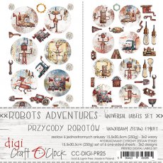 CC-DIGI-PR25 ZESTAW ETYKIET - 25 - ROBOTS ADVENTURES