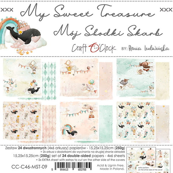 CC-C46-MST-09 MY SWEET TREASURE - A SET OF PAPERS 15,25X15,25CM