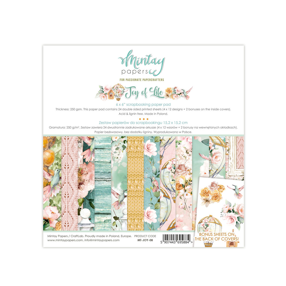 MT-JOY-08 Joy of Life - MINTAY pad of paper 15.2x15.2cm