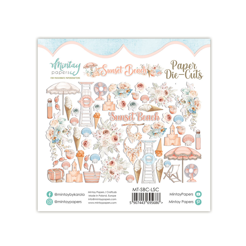 MT-SBC-LSC Sunset Beach MINTAY PAPERS - die cuts