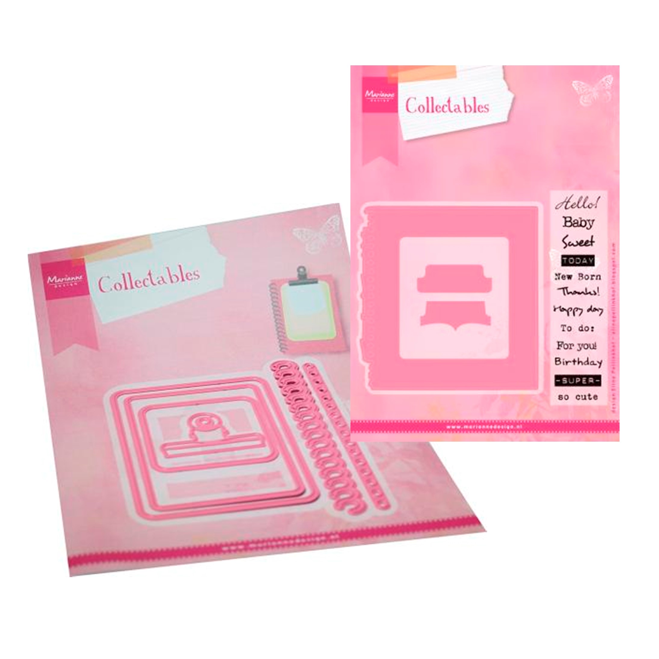 PA4151 Metal Die Marianne Design - notebook & ELINE'S TAB WITH TEKST GB