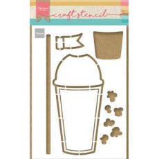 PS8121 Mask Marianne Design - Craft stencil - A5 - Smoothie Cup by Marleen
