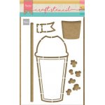 PS8121 Mask Marianne Design - Craft stencil - A5 - Smoothie Cup by Marleen
