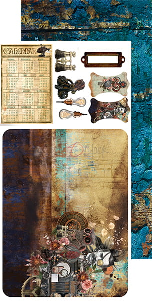 CC-MM17-WFR-10 WINGS OF FREEDOM - JUNK JOURNAL SET