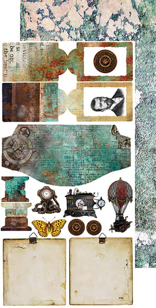 CC-MM17-WFR-10 WINGS OF FREEDOM - JUNK JOURNAL SET