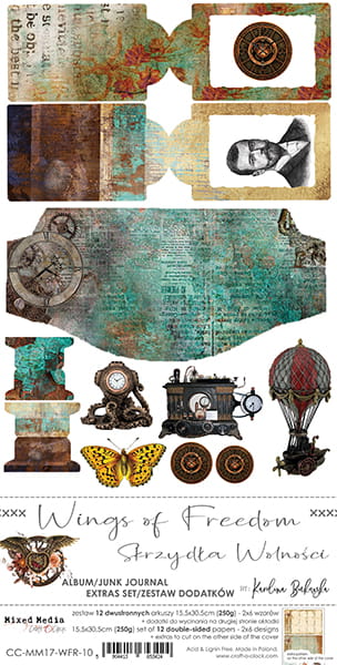 CC-MM17-WFR-10 WINGS OF FREEDOM - JUNK JOURNAL SET