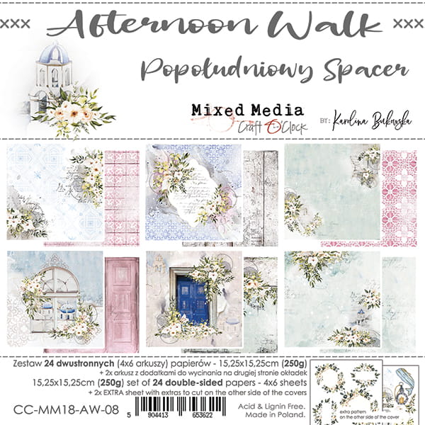 CC-MM18-AW-08 AFTERNOON WALK A SET OF PAPERS 15,25X15,25CM