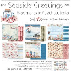 CC-C47-SG-00  SEASIDE GREETINGS - A SET OF PAPERS 30,5x30,5cm