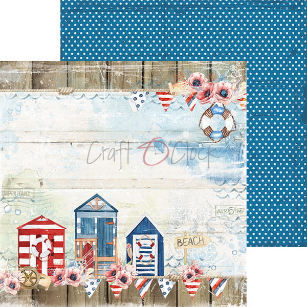 CC-C47-SG-00 SEASIDE GREETINGS - A SET OF PAPERS 30,5x30,5cm