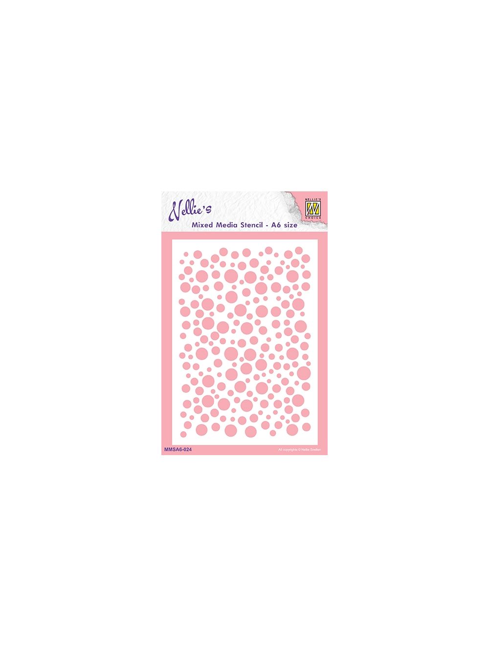 MMSA6-024 Mixed Media stencil A6 size "bubbles-2"