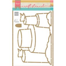 PS8124 Mask Marianne Design - Craft stencil - A5 - Sand castle by Marleen