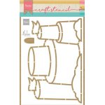 PS8124 Mask Marianne Design - Craft stencil - A5 - Sand castle by Marleen