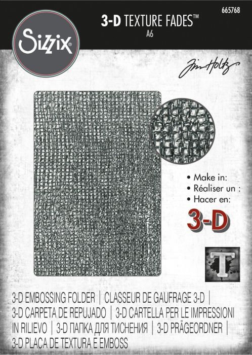 665768 Sizzix 3-D Textured Impressions Embossing Folder - "Woven"