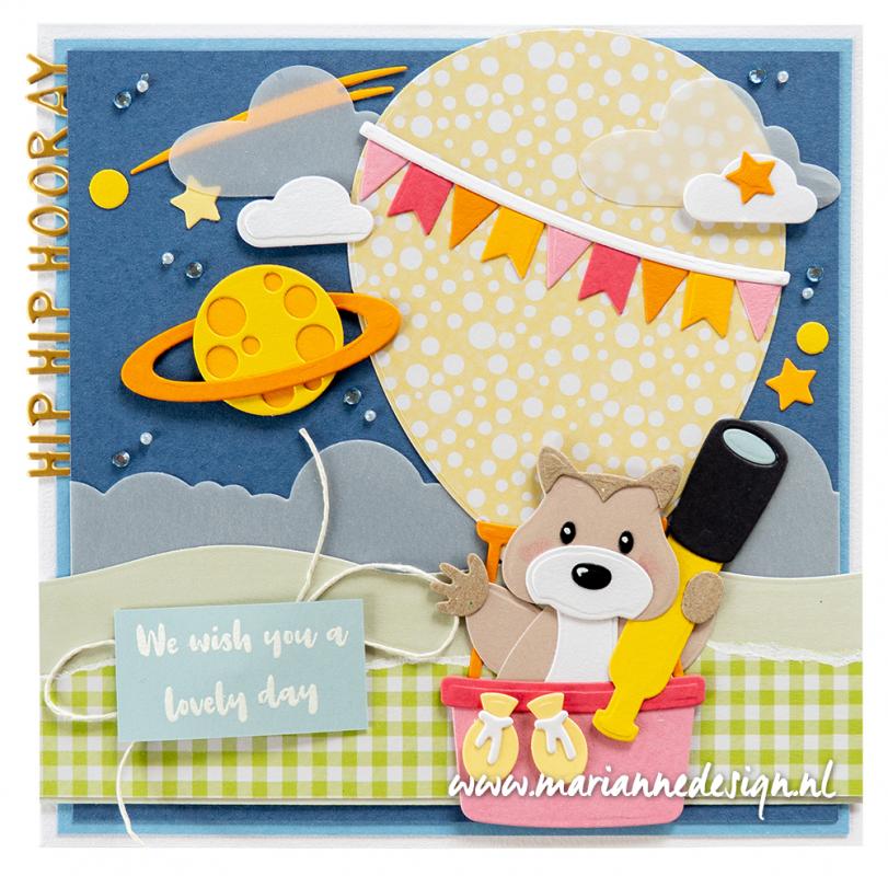 COL1514 Metal Die Marianne Design - Collectables - Hot Air Balloon by Marleen