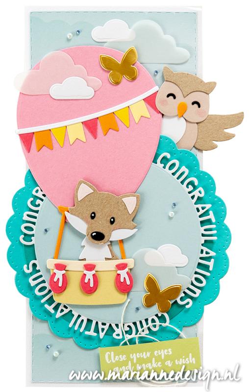 COL1514 Metal Die Marianne Design - Collectables - Hot Air Balloon by Marleen