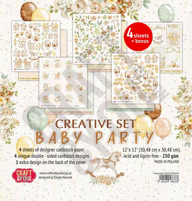 CSET01-BAPAR-4 CREATIVE set 30,5x30,5cm Baby Party