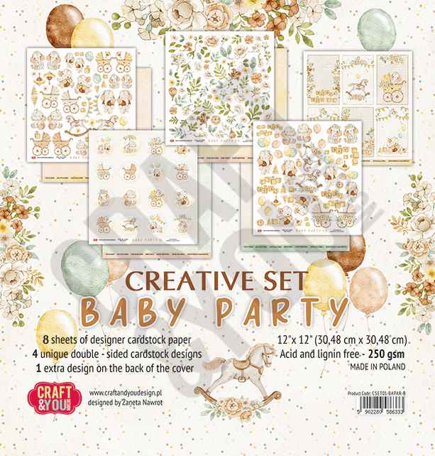 CSET02-BAPAR-8 CREATIVE set 30,5x30,5cm Baby Party