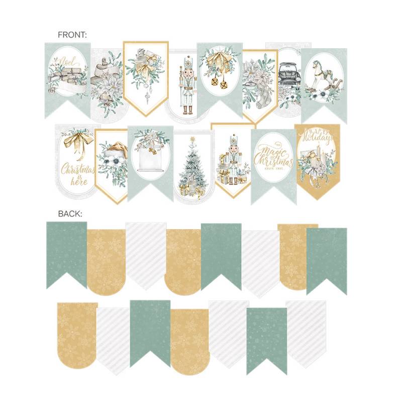 P13-CHC-32 banner die cut Christmas Charm, 15pcs