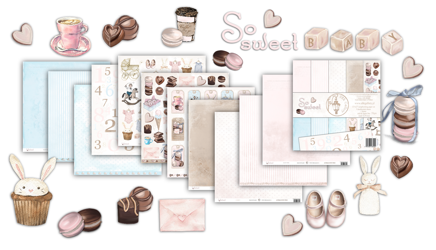 UHK-SS So Sweet - DOUBLE-SIDED PAPER SET 30.5 x 30.5 cm