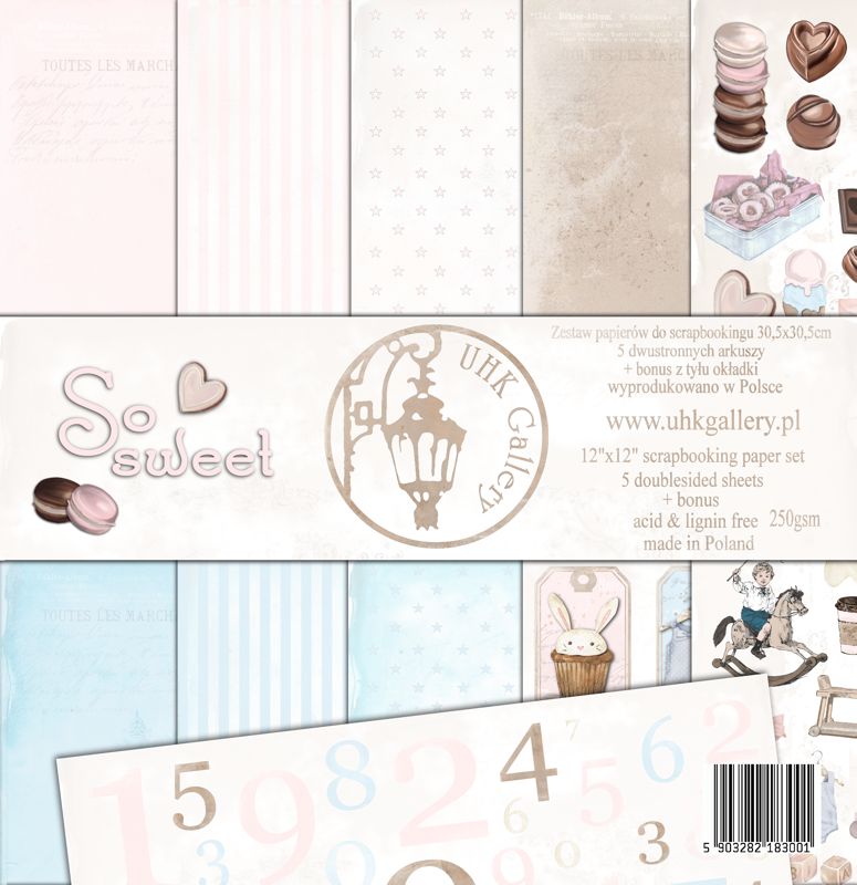 UHK-SS So Sweet - DOUBLE-SIDED PAPER SET 30.5 x 30.5 cm