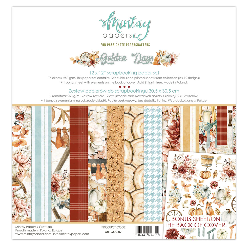 MT-GOL-07 Golden Days - paper set 30.5x30.5cm