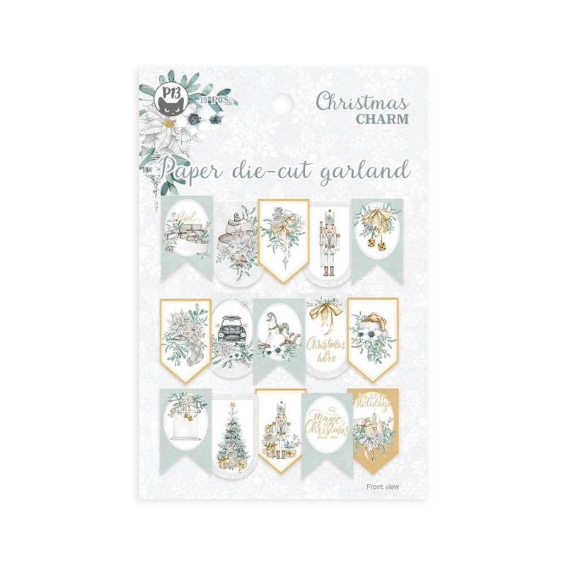P13-CHC-32 banner die cut Christmas Charm, 15pcs