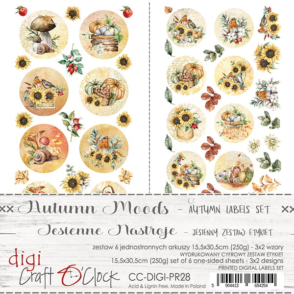 CC-DIGI-PR28 ZESTAW ETYKIET - 28 - AUTUMN MOODS