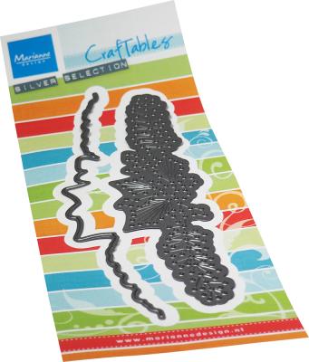 CR1599 Metal Die Marianne Design - Craftable - Stitching border Pine Twigs