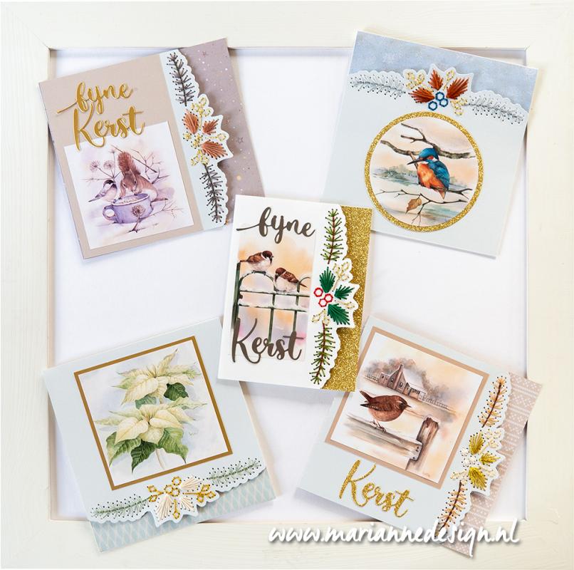 CR1599 Metal Die Marianne Design - Craftable - Stitching border Pine Twigs