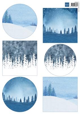 VK9596 A4 one side paper -Marianne Design - Winter landscapes