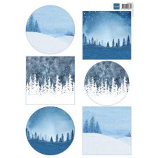 VK9596  A4 one side paper -Marianne Design - Winter landscapes
