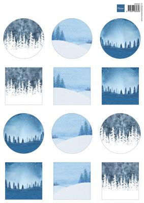 VK9597 A4 one side paper -Marianne Design - Winter landscapes mini's
