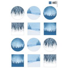 VK9597  A4 one side paper -Marianne Design - Winter landscapes mini's