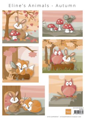AK0080 A4 one side paper -Marianne Design -ELINE'S ANIMALS - AUTUMN