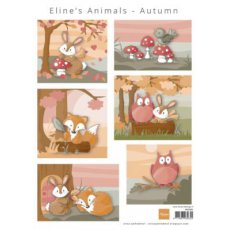 AK0080  A4 one side paper -Marianne Design -ELINE'S ANIMALS - AUTUMN