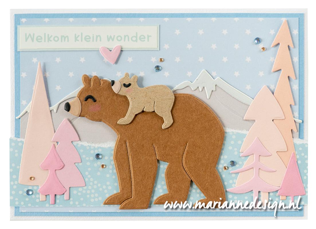 CR1602 Metal Die Marianne Design - CrafTables - Pine trees by Marleen