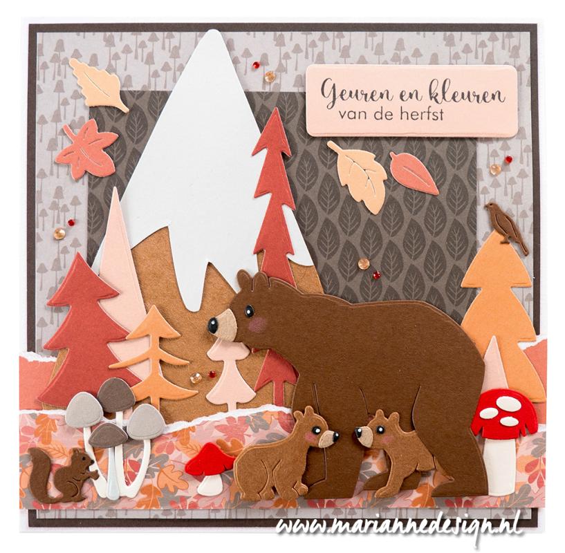 CR1602 Metal Die Marianne Design - CrafTables - Pine trees by Marleen
