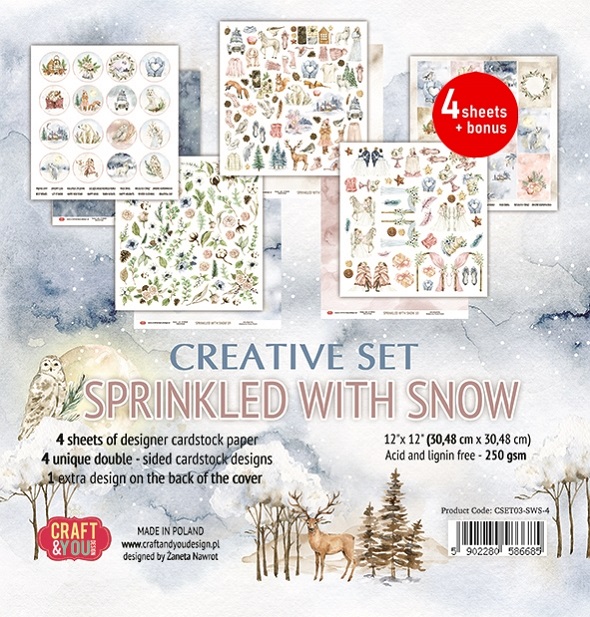 CSET03-SWS-4 CREATIVE set 30,5x30,5cm Sprinkled with Snow