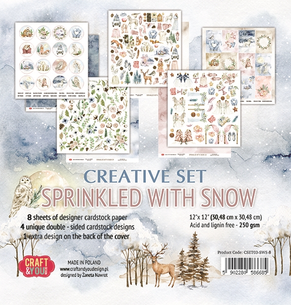 CSET04-SWS-8 CREATIVE set 30,5x30,5cm Sprinkled with Snow