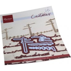 LR0778 Metal Die Marianne Design - Creatable - TINY'S SNOWY SIGNPOST & FENCE
