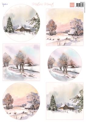 MB0205 A4 one side paper -Marianne Design -WINTER LANDSCAPE