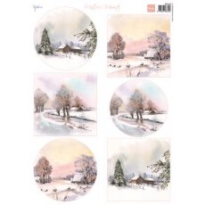 MB0205  A4 one side paper -Marianne Design -WINTER LANDSCAPE