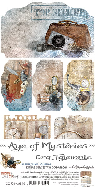 CC-F24-AMS-10 AGE OF MYSTERIES - JUNK JOURNAL - ZESTAW DODATKÓW