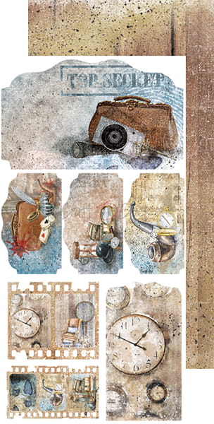 CC-F24-AMS-10 AGE OF MYSTERIES - JUNK JOURNAL - ZESTAW DODATKÓW