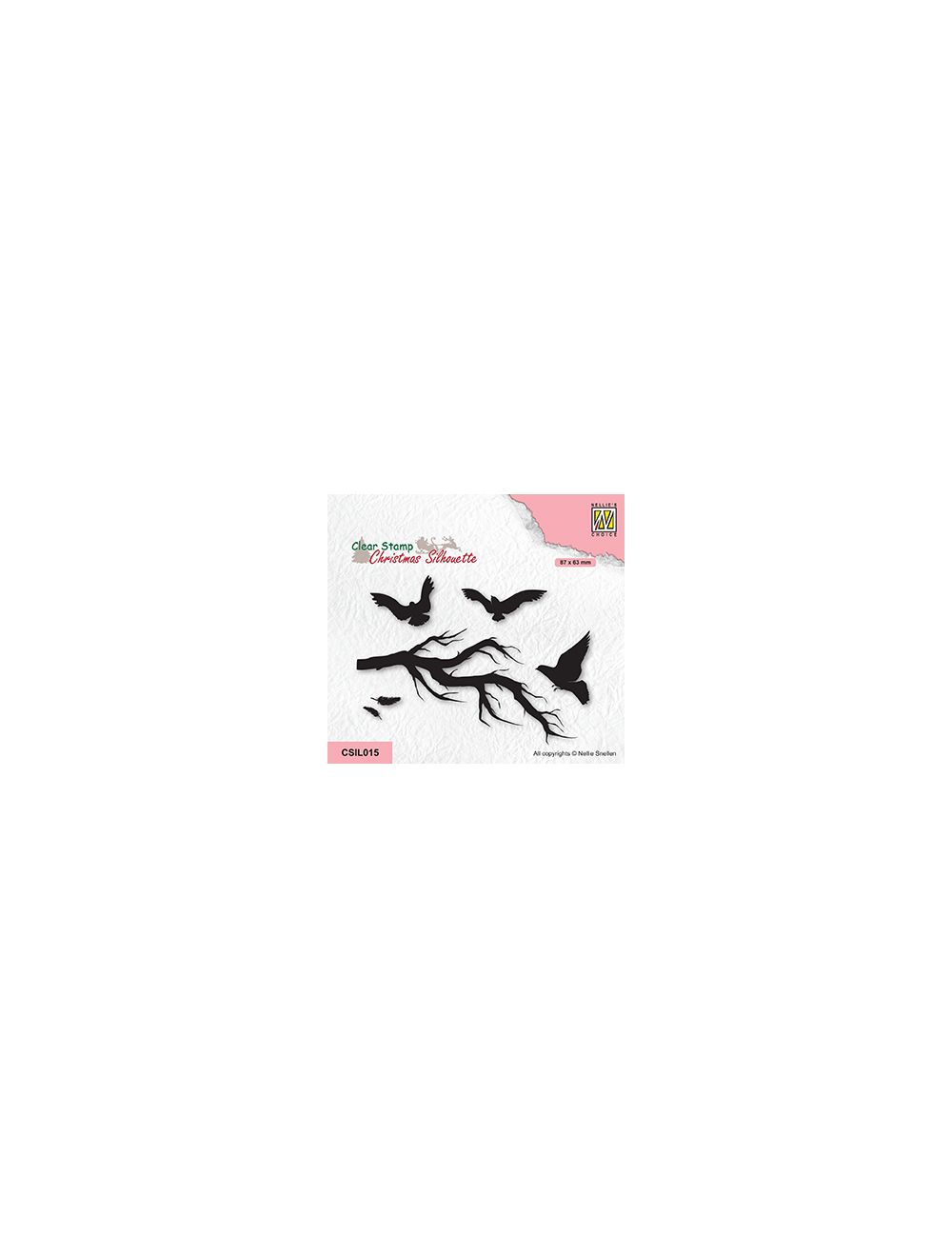 CSIL015 Christmas Silhouette "branch with birds" 87x63mm